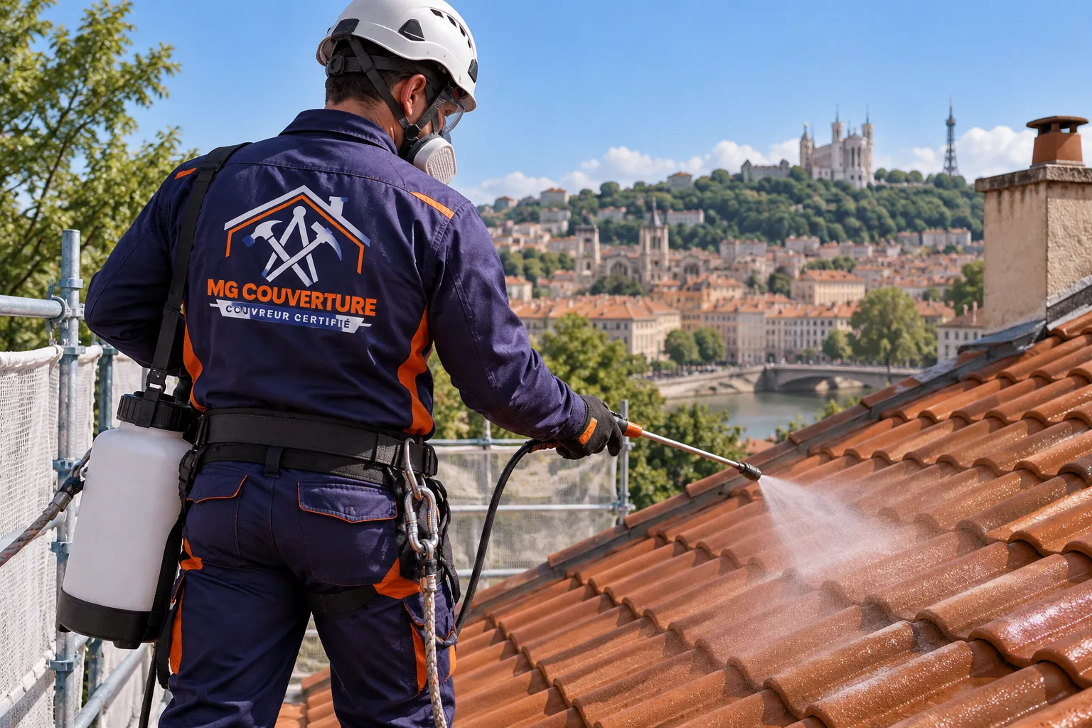Traitement toiture Lyon avec solution Dalep appliquée par MG Couverture